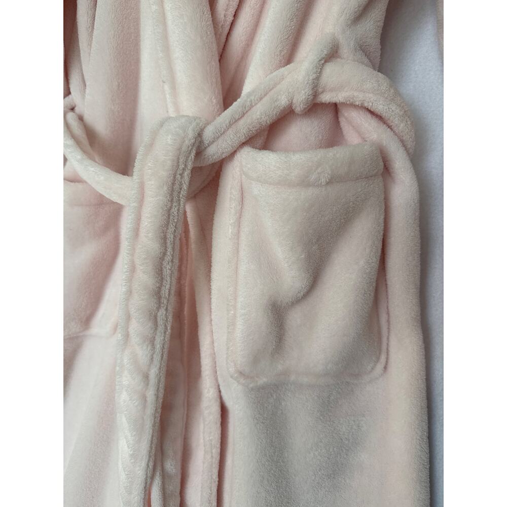Elizabeth Arden Long Pink Plush Spa Shawl Collar Robe L/XL Cozy Belted Pockets - Picture 9 of 13